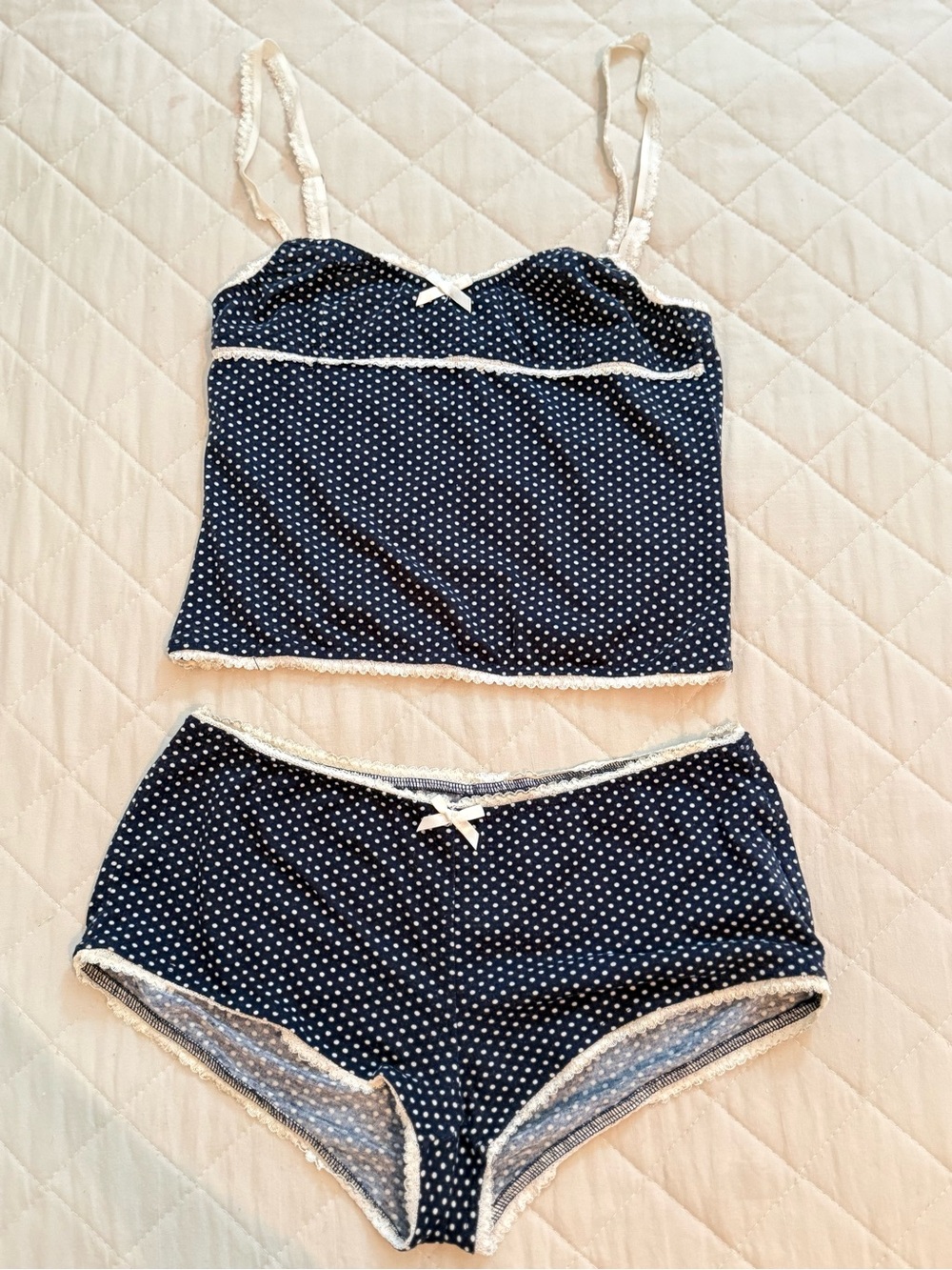 Edikted Polka Dot Cami & Boyshort Pajama Set XS